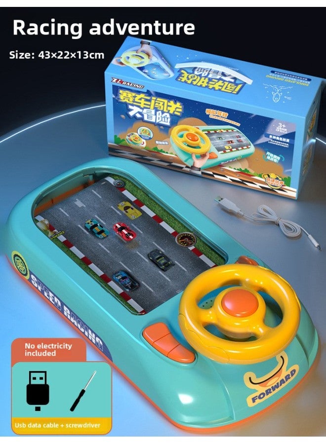 Cross-border hot-selling children's racing car to break through the big adventure game competitive puzzle simulation driving desktop steering wheel